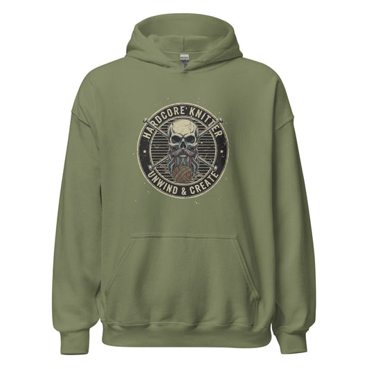 Hardcore Knitter Hoodie Military Green / S