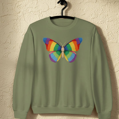 Knitted Butterfly Sweatshirt Military Green / S