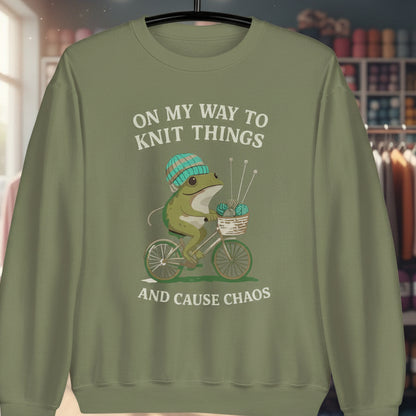 Knitting & Chaos Sweatshirt Military Green / S