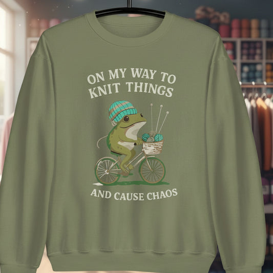 Knitting & Chaos Sweatshirt Military Green / S