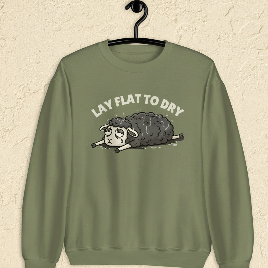 Lay Flat to Dry Sheep Sweatshirt Military Green / S