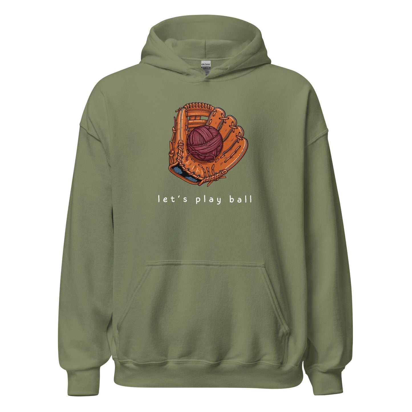 Lets Play Ball Hoodie Military Green / S