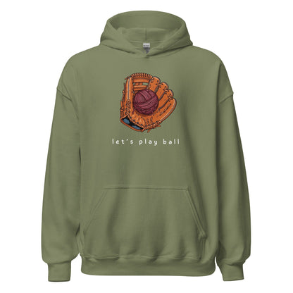 Lets Play Ball Hoodie Military Green / S