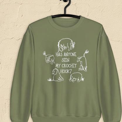 Lost Crochet Hook Sweatshirt Military Green / S