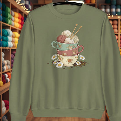 Sip 'n' Stitch Sweatshirt Military Green / S