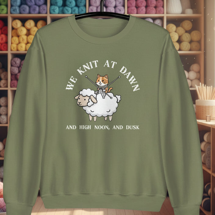 We Knit At Dawn Sweatshirt Military Green / S