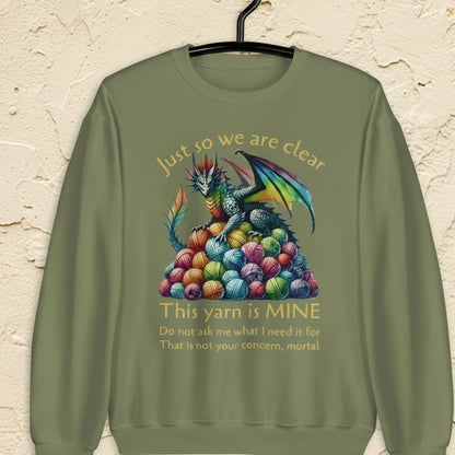 Yarn Dragon With Slogan Sweatshirt Military Green / S