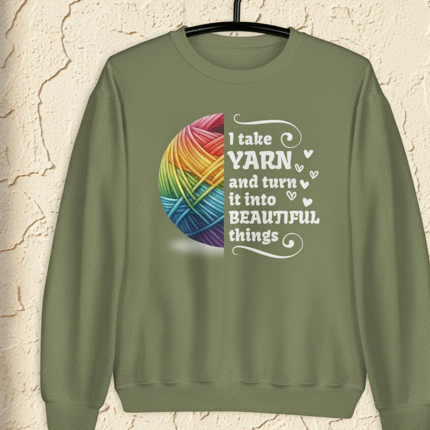 Yarn to Beauty Sweatshirt Military Green / S