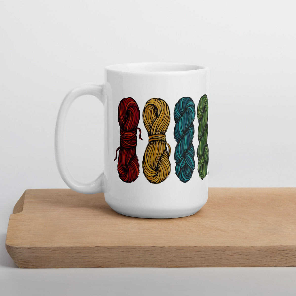 4 Sketched Skeins Mug 15 oz