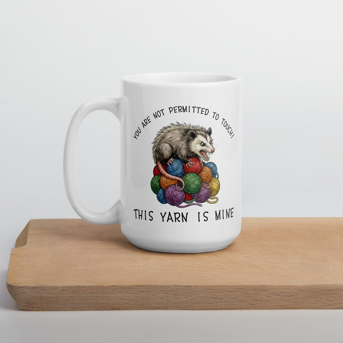 Hissing Yarn Possum Mug 15 oz