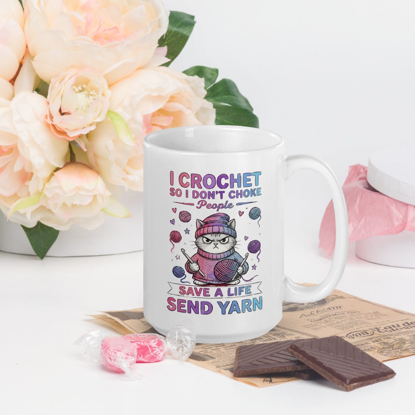 I Crochet So I Don't Choke People Mug 15 oz