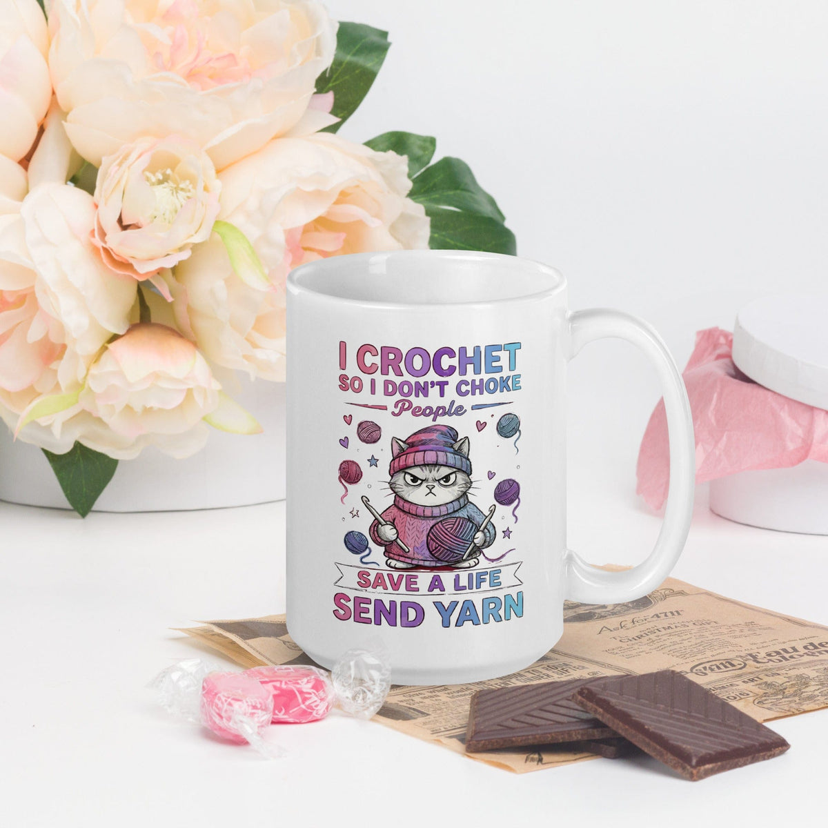 I Crochet So I Don't Choke People Mug 15 oz