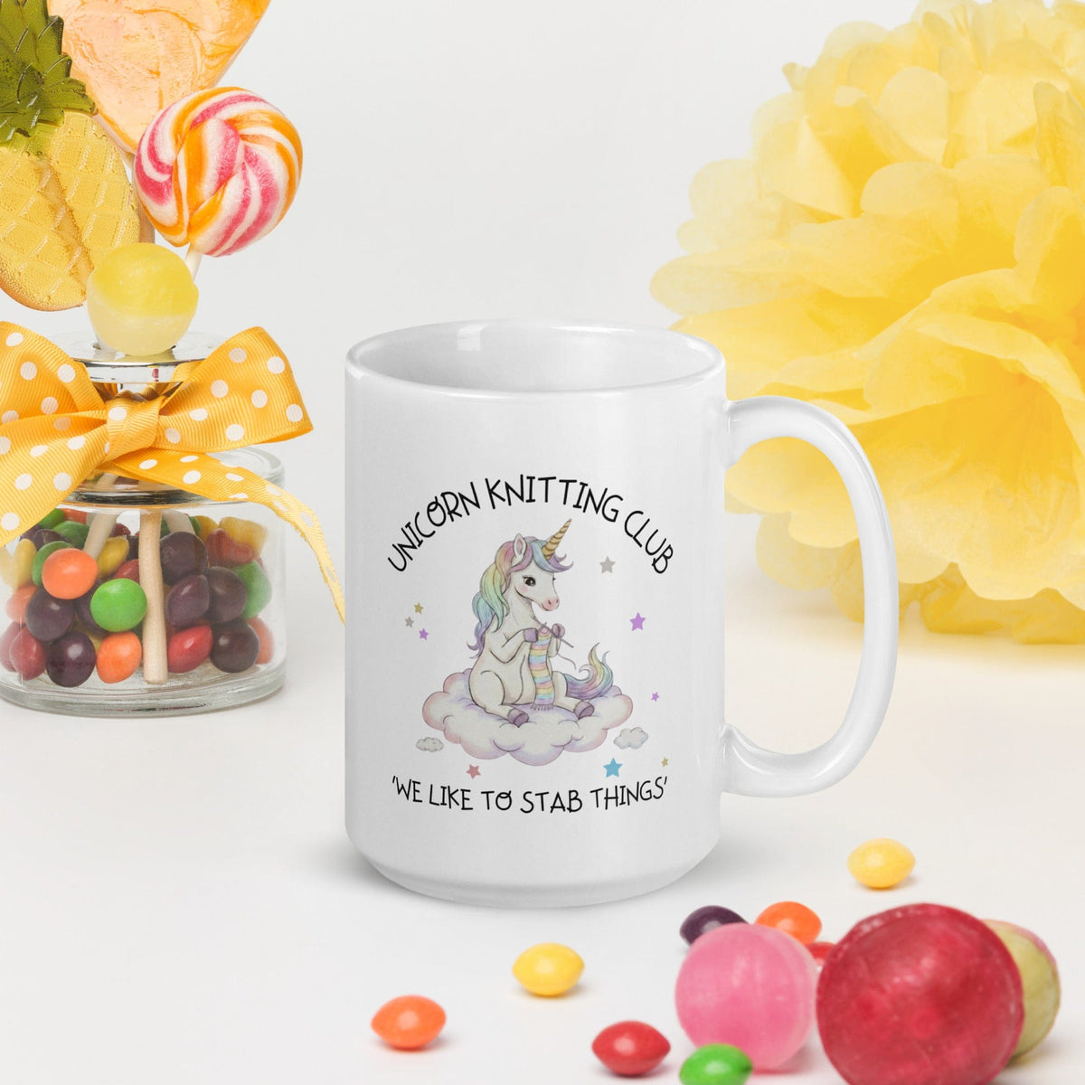 Unicorn Knitting Club Mug 15 oz