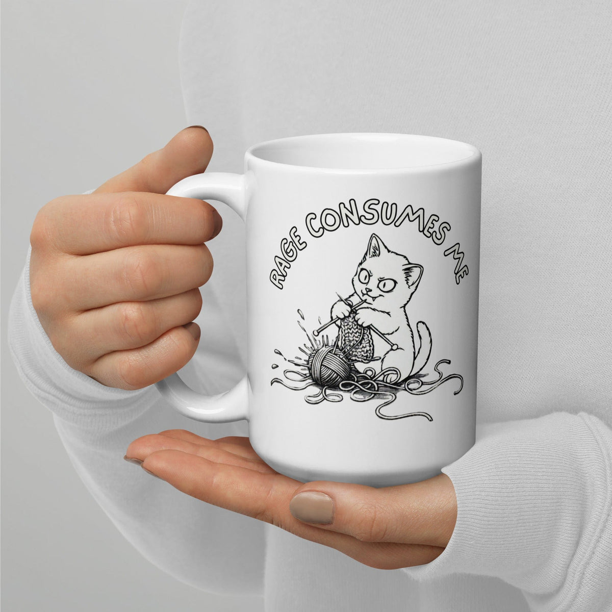 Knitting Rage Consumes Me Mug 20 oz