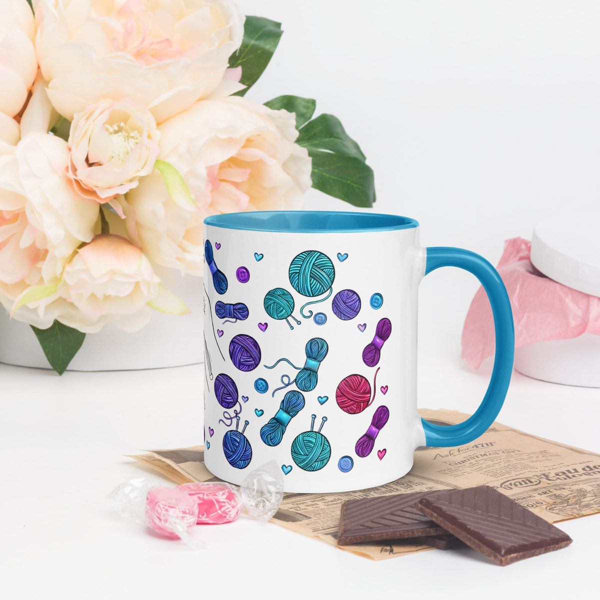Generational Knitting Mug Blue / 11 oz