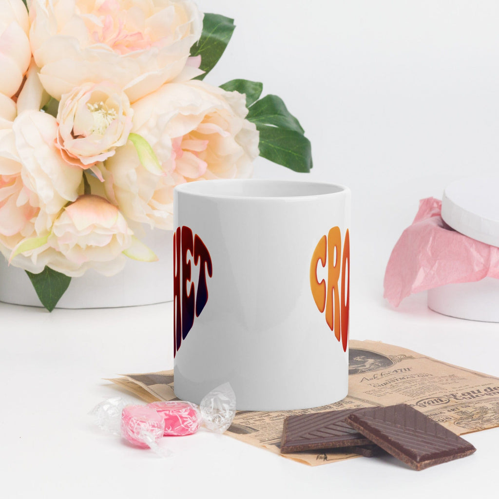 Crochet Heart Sunset Mug