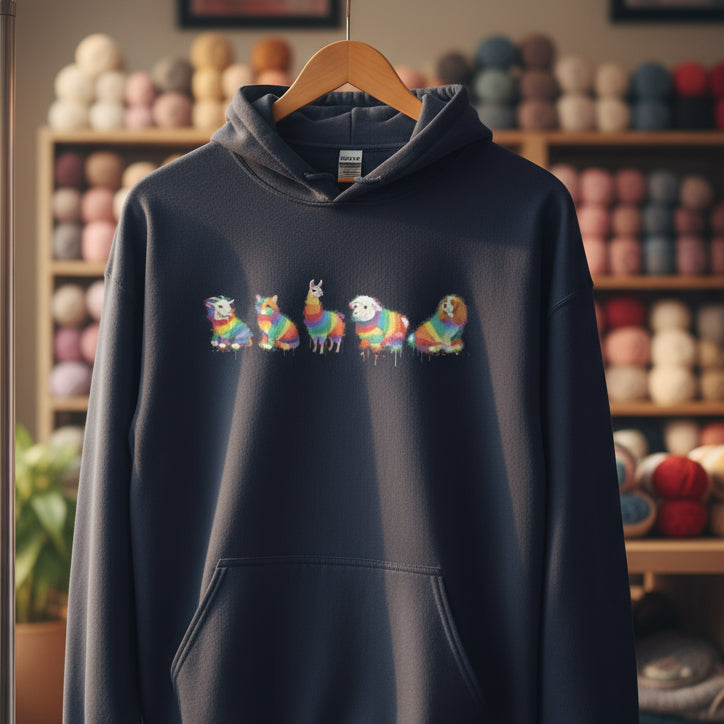 Animal Dye Splash Line Up Hoodie Navy / S