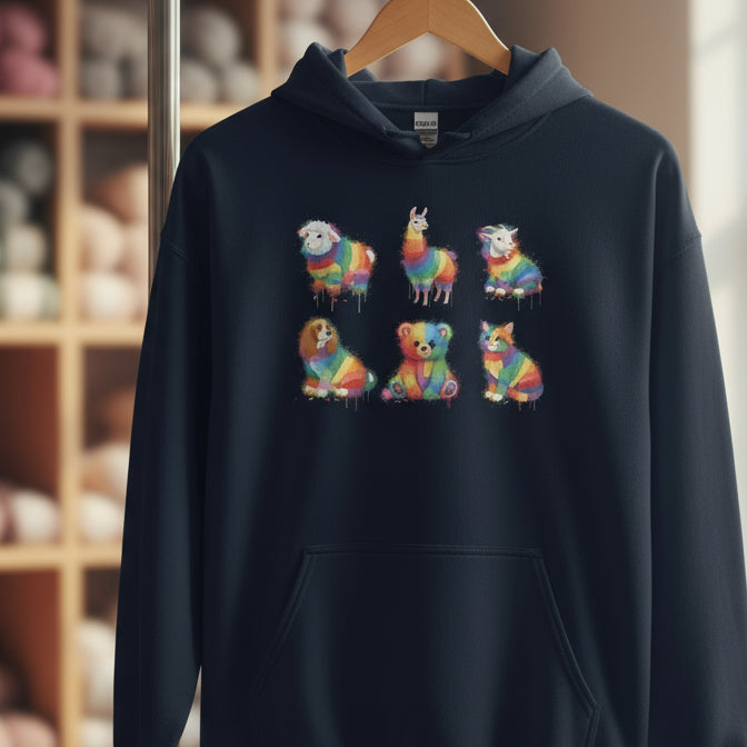 Animal Dye Splash Square Hoodie Navy / S