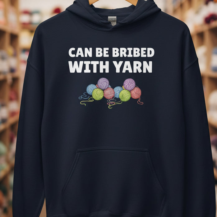 Bribed With Yarn Hoodie Navy / S