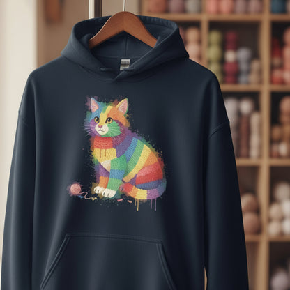 Cat Dye Splash Hoodie Navy / S