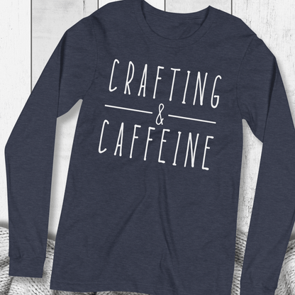 Crafting & Caffeine Long Sleeve Tee Navy / S