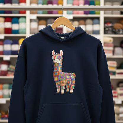 Crochet Alpaca Hoodie Navy / S
