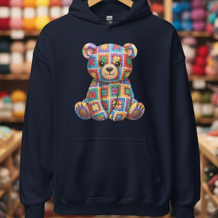 Crochet Bear Hoodie Navy / S