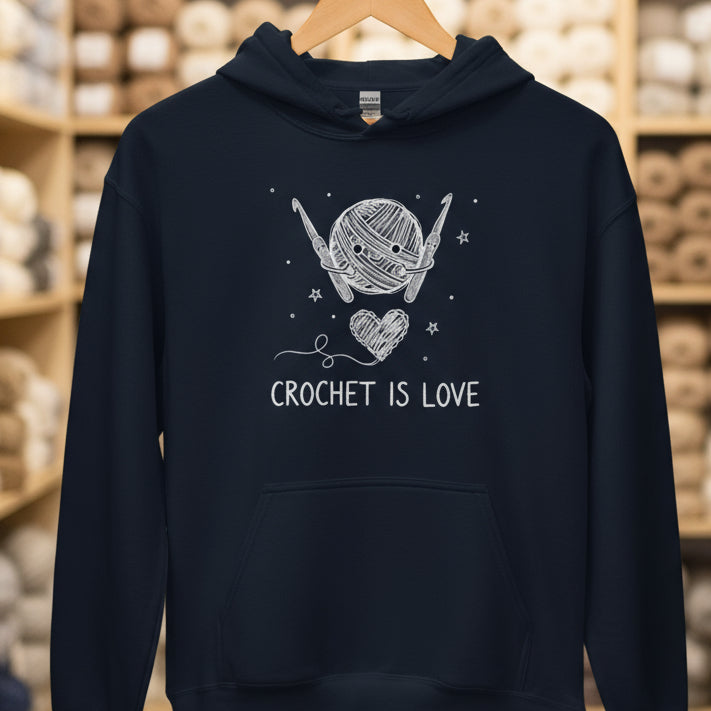 Crochet Is Love Hoodie Navy / S