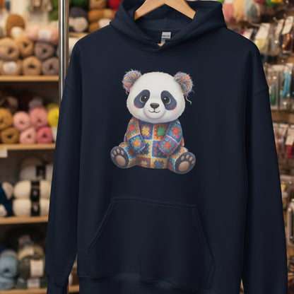 Crochet Panda Hoodie Navy / S