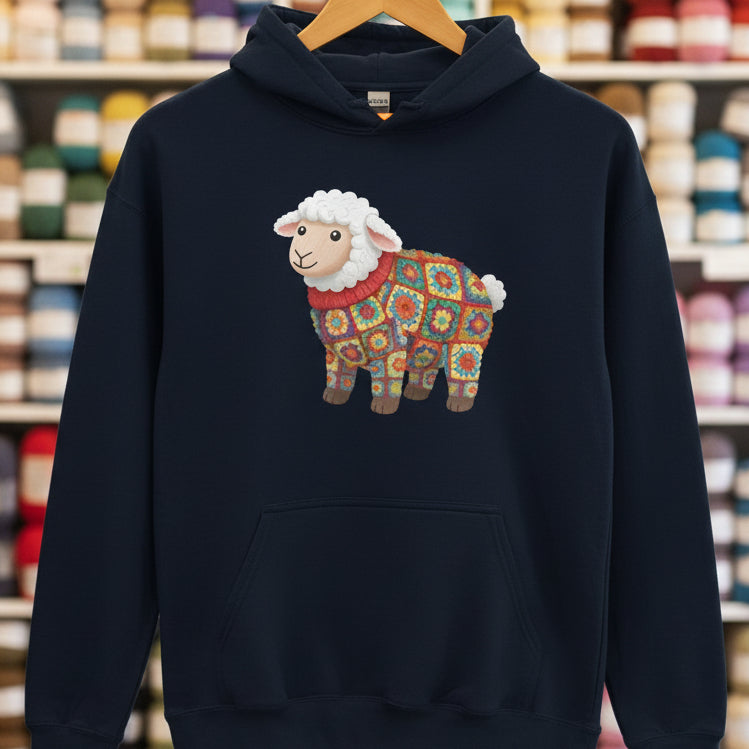 Crochet Sheep Hoodie Navy / S