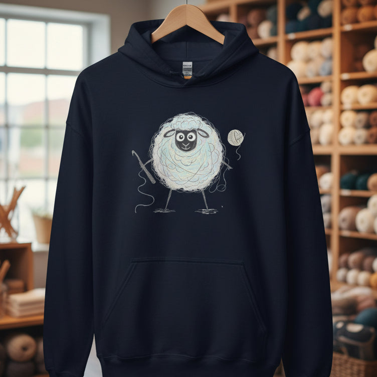 Crochet Sheepet Hoodie Navy / S