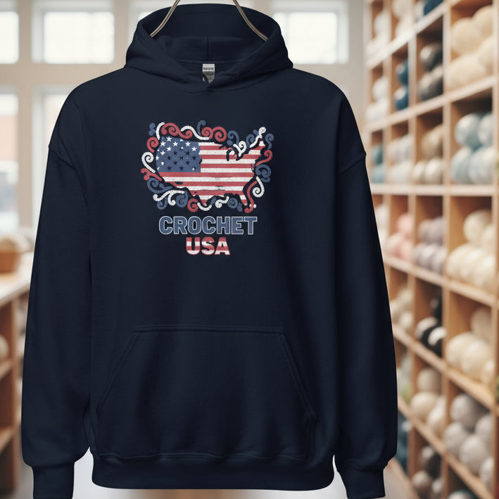 Crochet USA Hoodie Navy / S