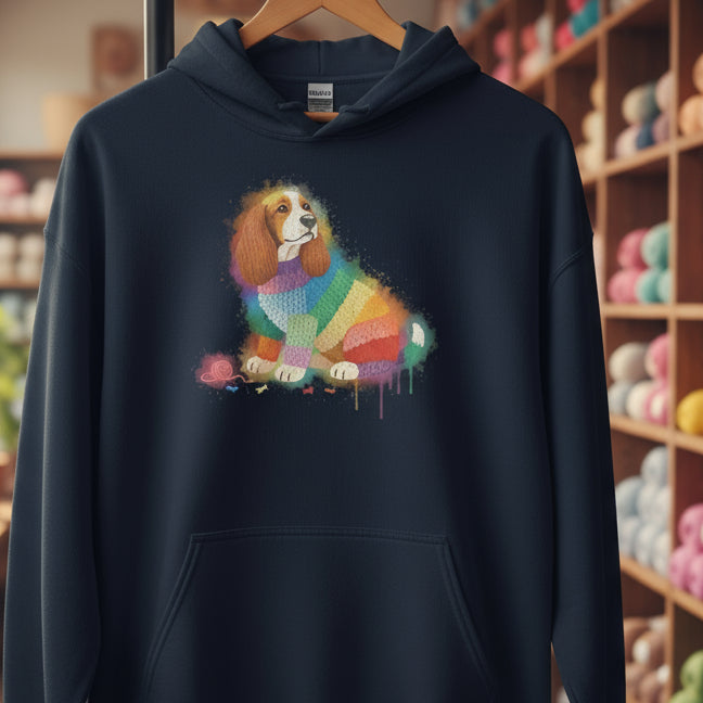 Dog Dye Splash Hoodie Navy / S