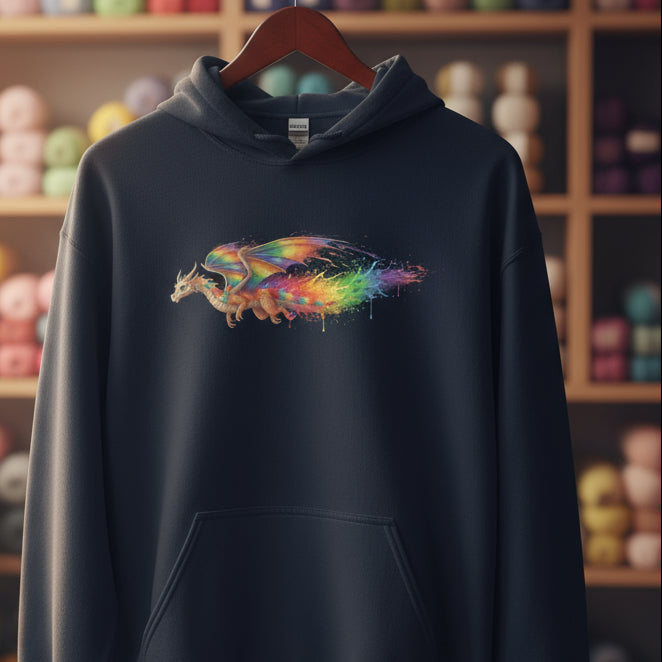 Dragon Flight Dye Splash Hoodie Navy / S