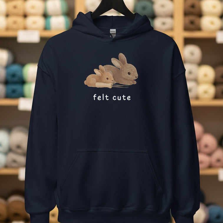 Felt Cute Hoodie Navy / S
