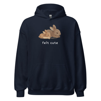 Felt Cute Hoodie Navy / S