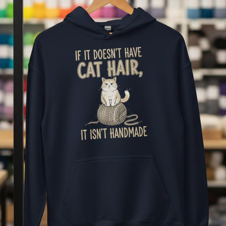 Handmade = Cat Hair Hoodie Navy / S