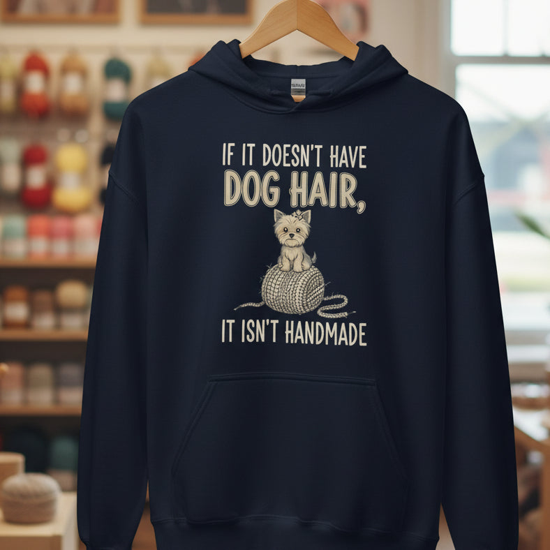 Handmade = dog hair Hoodie Navy / S