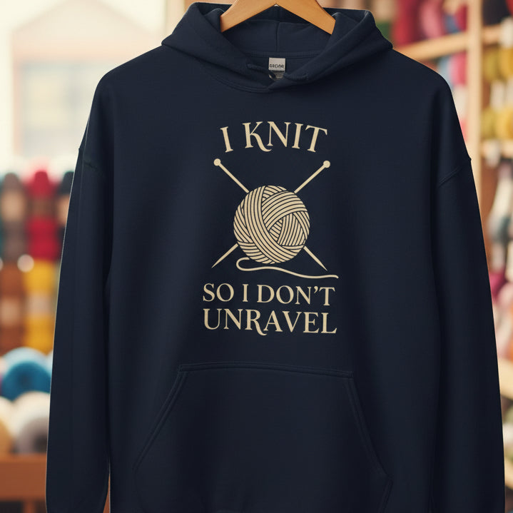 I knit so I don't unravel Hoodie Navy / S