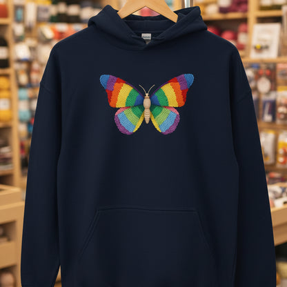 Knitted Butterfly Hoodie Navy / S