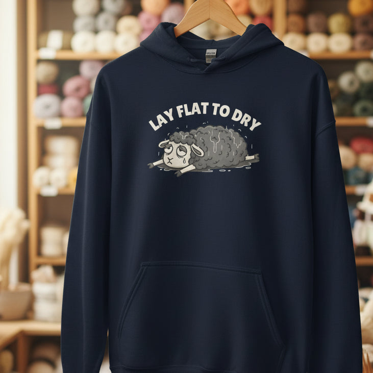 Lay Flat to Dry Sheep Hoodie Navy / S