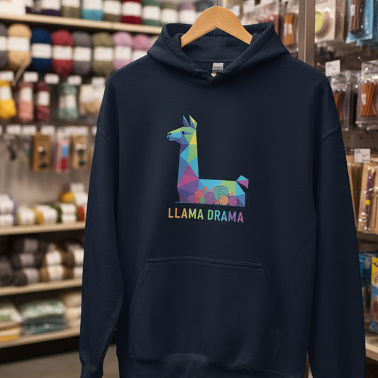 Llama Drama Hoodie Navy / S
