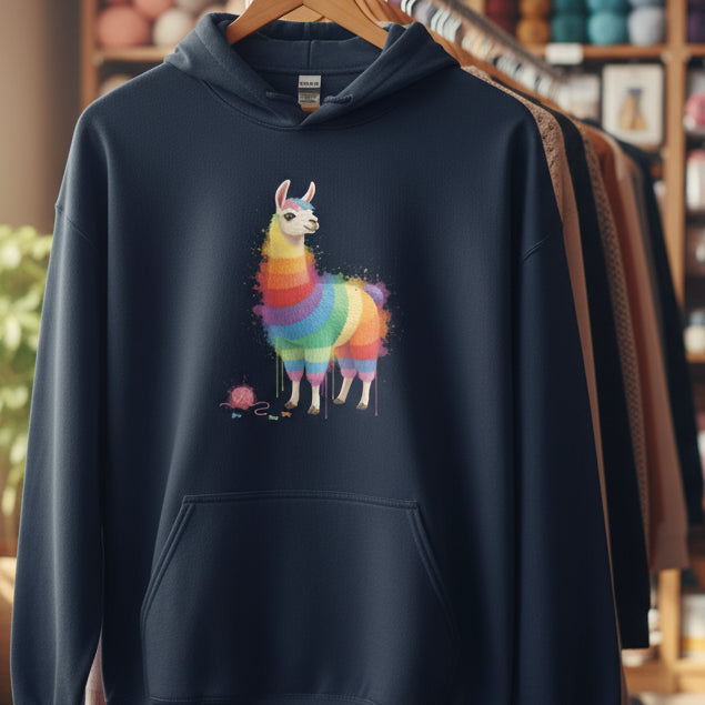 Llama Dye Splash Hoodie Navy / S