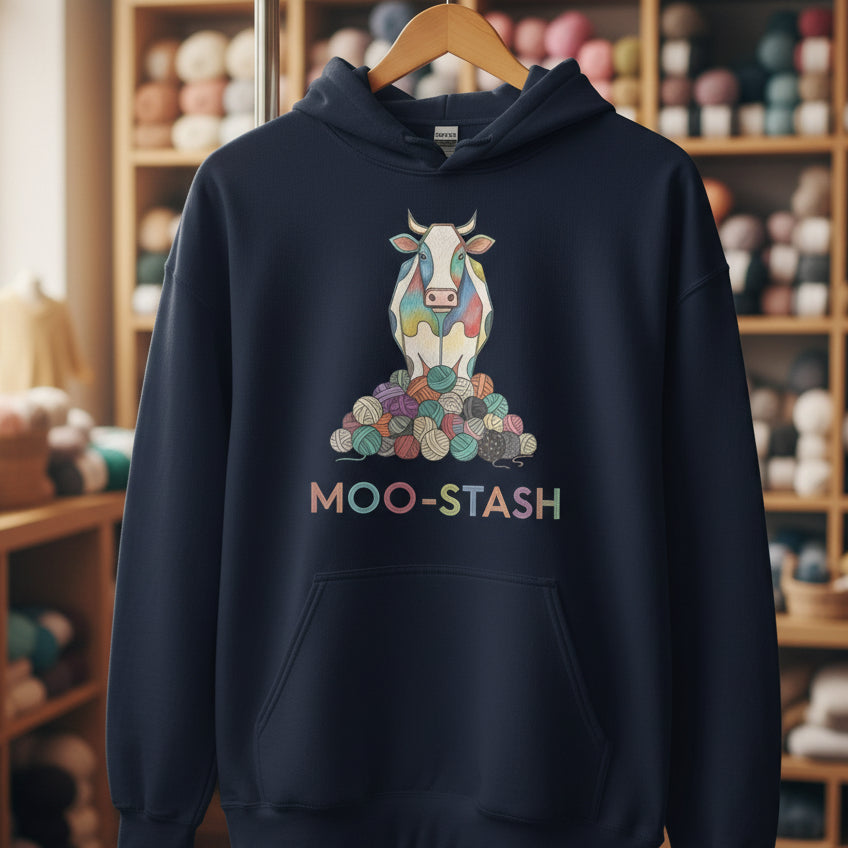 Moo Stash Hoodie Navy / S