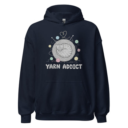 Yarn Addict Sketch Hoodie Navy / S