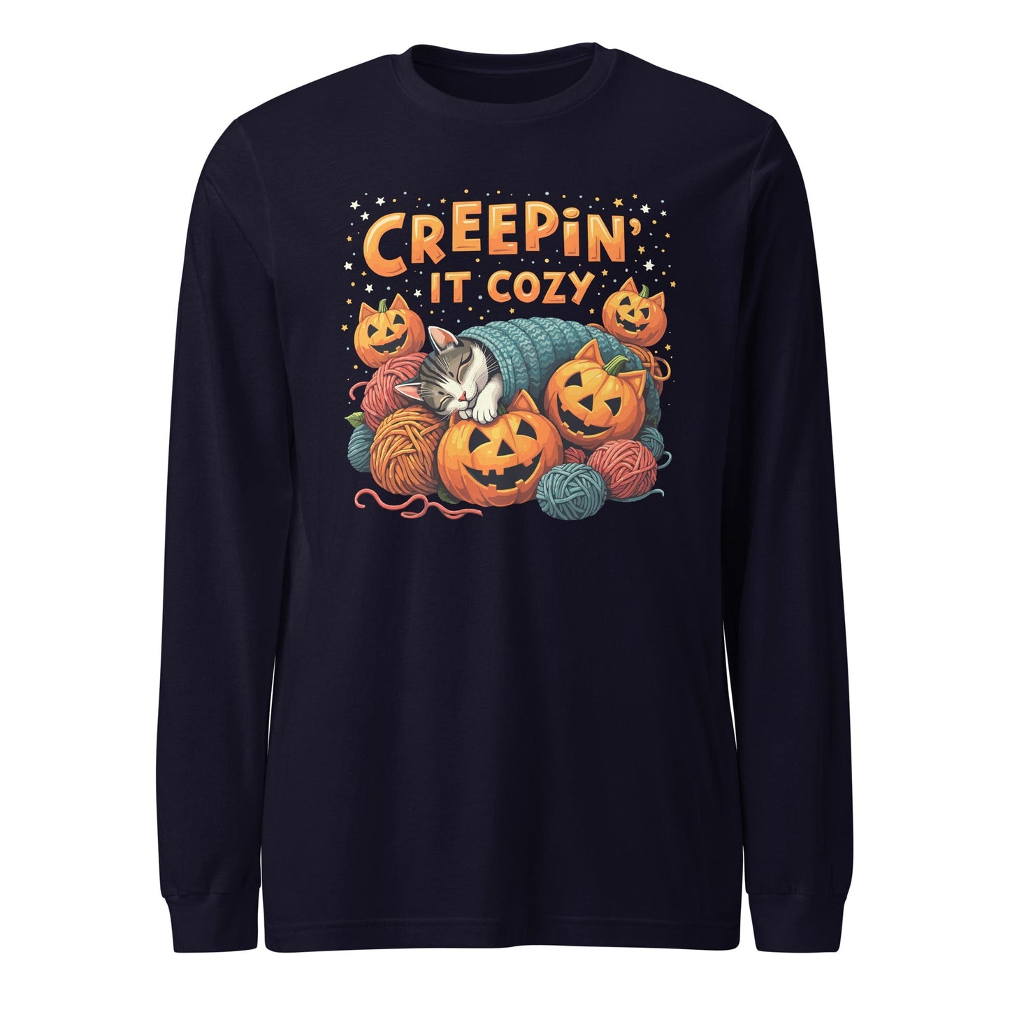 Creepin' It Cozy Long Sleeve Tee Navy / XS