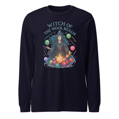 Fire Witch of the Wool Realm Long Sleeve Tee Navy / XS