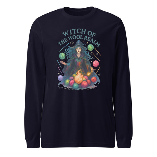 Fire Witch of the Wool Realm Long Sleeve Tee Navy / XS