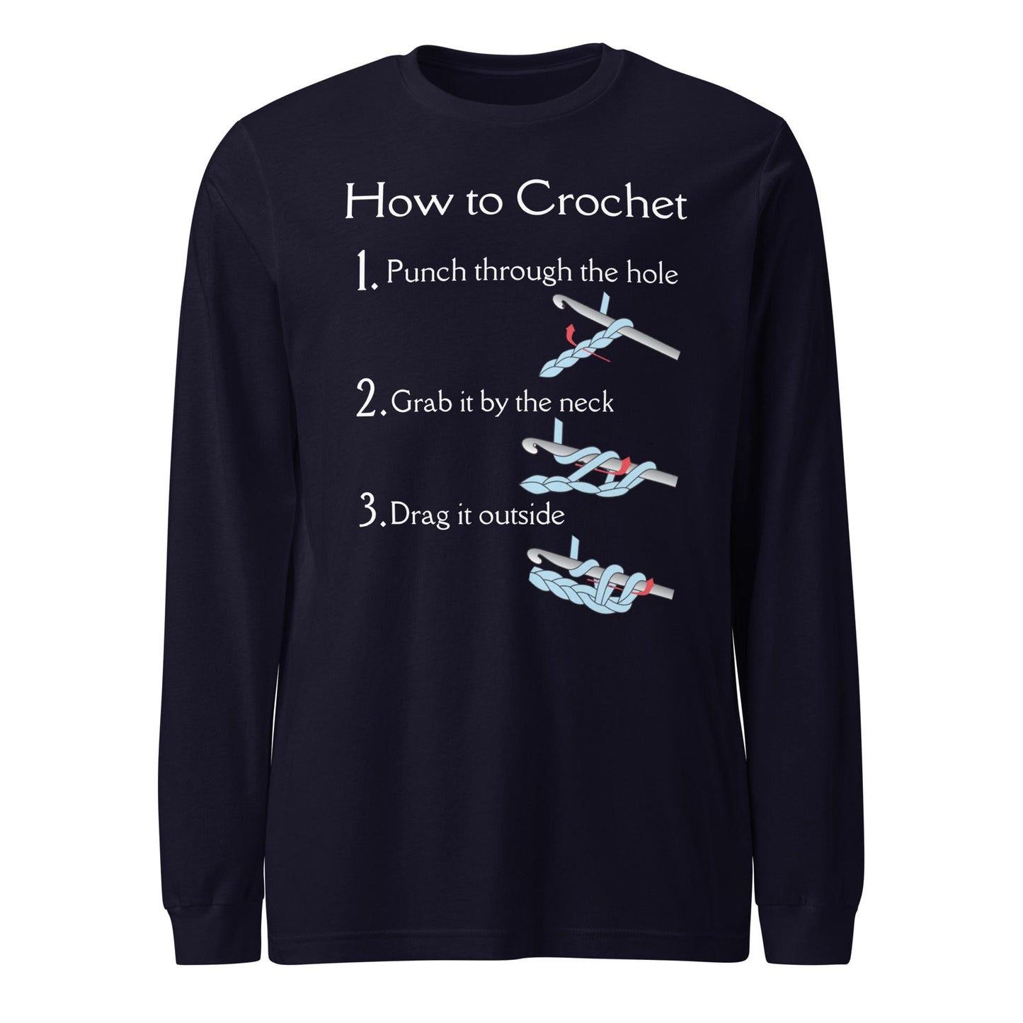 How to Crochet Long Sleeve Tee Navy / XS