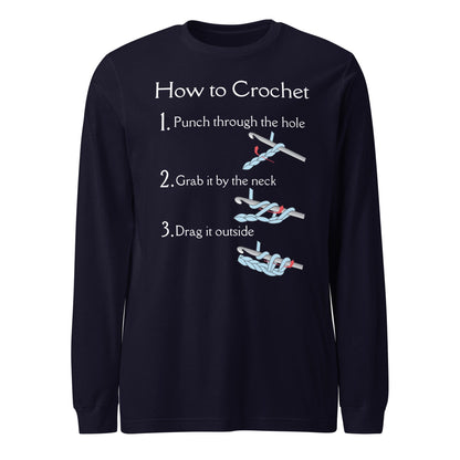 How to Crochet Long Sleeve Tee Navy / XS
